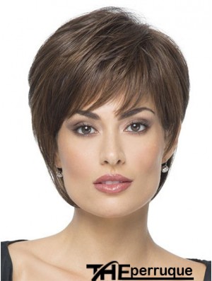 Court Boycuts Straight Brown Hairstyles Synthetic Wigs