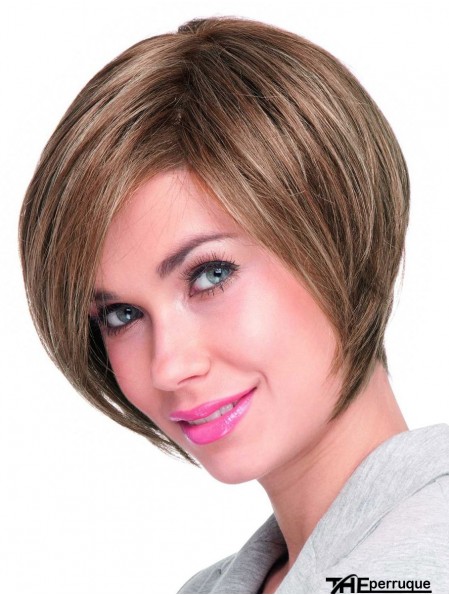 Perruques Bob Auburn Top Lace Front droite au menton