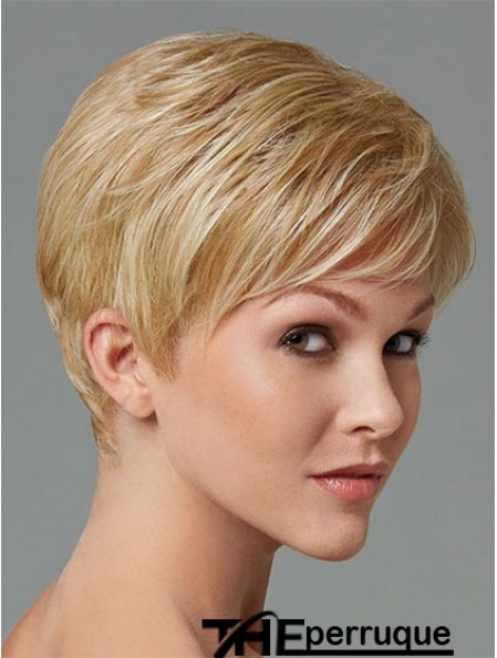 Cheveux synthétiques à vendre Boycuts Longueur recadrée Couleur blonde
