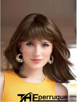Droite avec frange Longueur d'épaule Auburn Style Lace Front Wigs