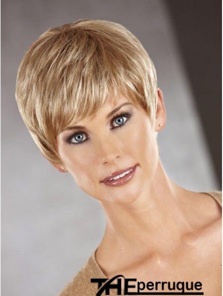 Perruques synthétiques droites Auburn parfaites Boycuts coupées