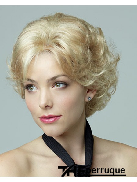 Perruques courtes bouclées blondes Bobs Petite