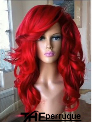 Capless Wavy 18 pouces avec une frange de qualité perruque rouge synthétique UK