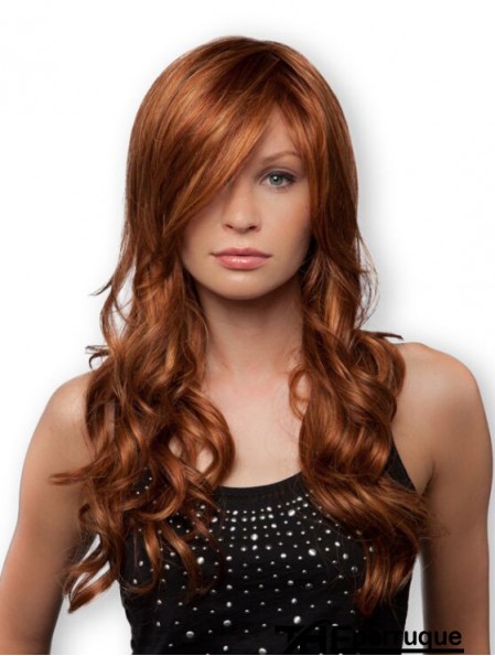 Perruque bouclée blonde de fibre synthétique avec une longue longueur de monofilament de frange