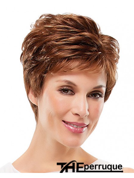 Curly Layered Short Perruques synthétiques Auburn appropriées