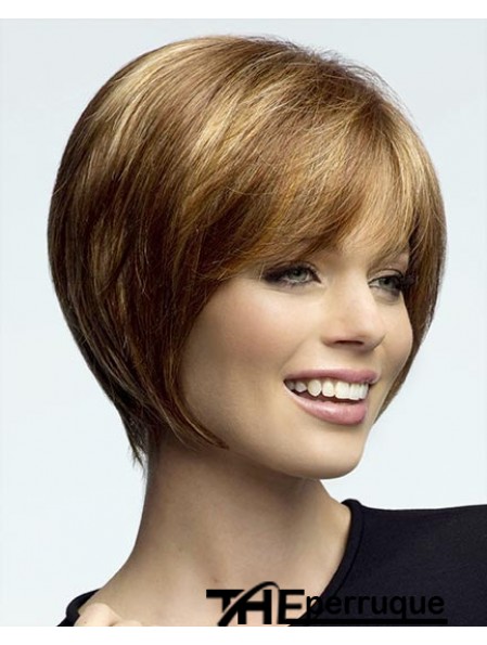 Longueur de menton droite avant de lacet Blonde New Bob Perruques