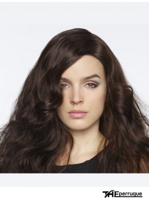 18  inchbouclés sans frange monofilament brun longues perruques durables