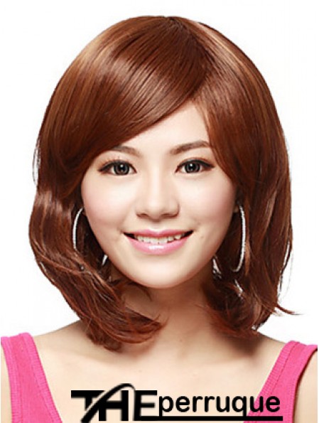 Longueur d'épaule Bobs Perruques Synthétiques Auburn Droite Flexibilité