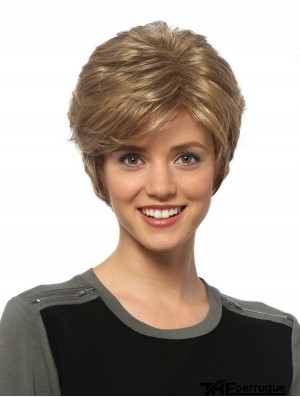 Perruques courtes de 8  inchondulées blondes ondulées