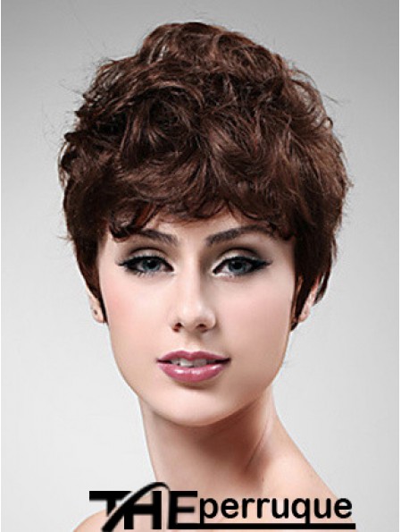 Boycuts courts ondulés Auburn Sassy perruques synthétiques