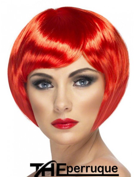 Sassy 8 pouces droite rouge Bobs perruques courtes