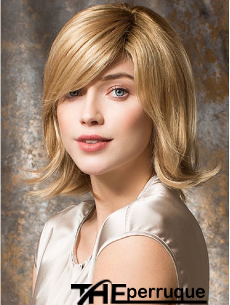 Longueur de l'épaule ondulée blonde classique 12  inchperruques moyennes appropriées