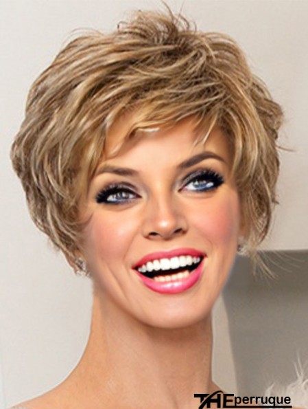 Perruques courtes classiques ondulées blondes incroyables de 8  inch