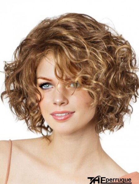 Lace Front Curly 11  inchBlonde Bob Cut Perruques