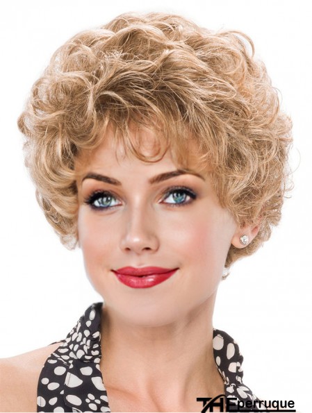 Pixie Blonde courte capless bouclés perruque classique pour femmes