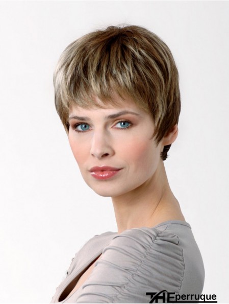 Synthétique Capless 6  inchBoycuts Straight Brown Short Haircuts