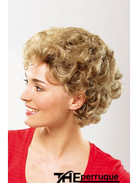 Perruques synthétiques courtes bouclées blondes 8  inchclassiques sans capuchon pour femmes