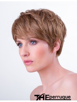 Monofilament synthétique 6  inchBoycuts Straight Auburn Coiffures courtes