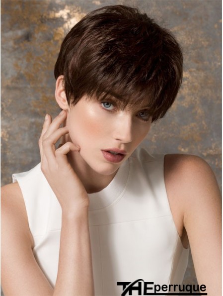 Boycuts Cropped Brown Straight Fashion Petite Perruques