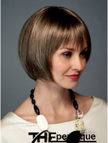 Perruques Bob Trendy Monofilament Marron Longues