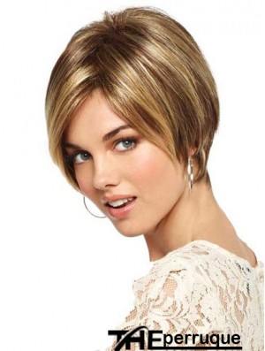 Perruques de Bob lisses blondes monofilament droites courtes