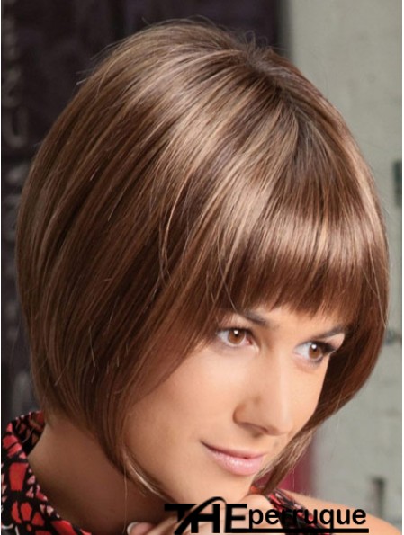 Perruques Auburn Soft Bob Lace Front Longueur Chin