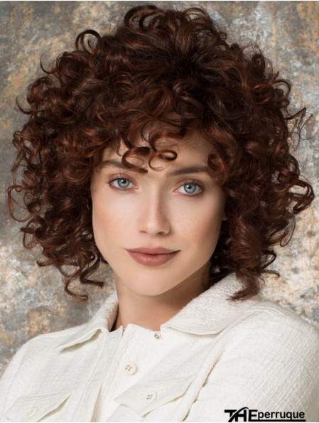 Curly Layered Chin Length Auburn Amazing Lace Front Wigs