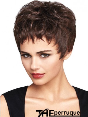 Perruques avant en dentelle ondulées naturelles Boycuts ondulées