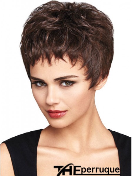 Perruques avant en dentelle ondulées naturelles Boycuts ondulées