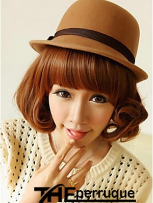 Longueur de menton avant en dentelle Wavy Auburn Perruques Bob abordables