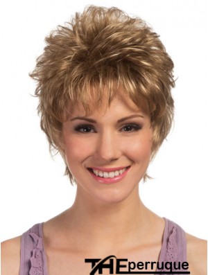 Boycuts Cropped Blonde Curly Haute Qualité Petite Perruques