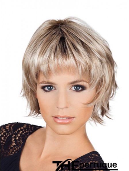 Perruques de style dames bob avec longueur de menton sans capuchon couleur blonde