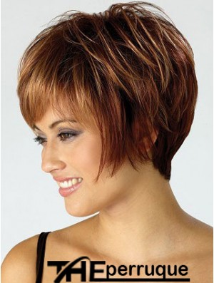 Bobs Straight Auburn Capless Meilleures Perruques Courtes