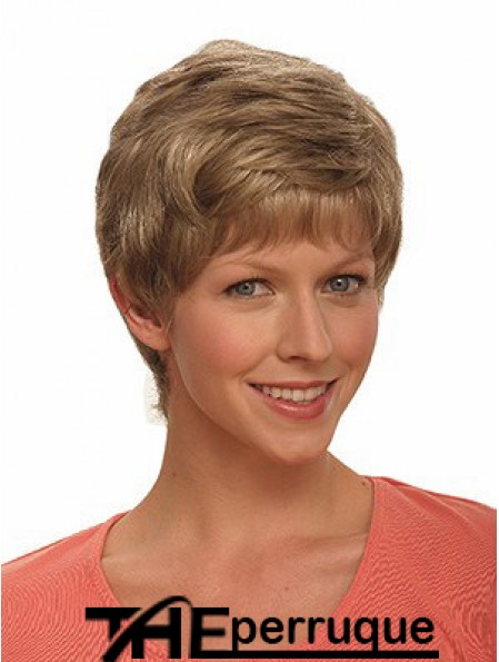Boycuts Wavy Brown Capless Incroyable Perruques Courtes