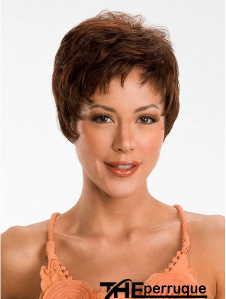 Boycuts Straight Auburn capless perruques courtes confortables