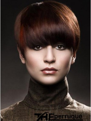 Boycuts Straight Auburn Capless perruques courtes de haute qualité