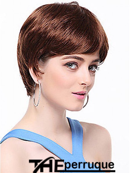 Boycuts Droite Auburn Capless Top Perruques Courtes