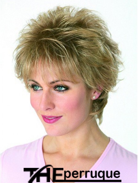 Boycuts Wavy Blonde Capless perruques courtes les moins chères