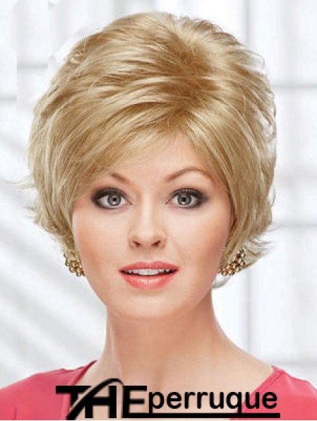 8  inchbelles perruques courtes blondes ondulées en couches