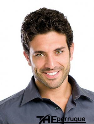 Lace Front Wavy Cropped Brown synthétique perruques courtes pour hommes