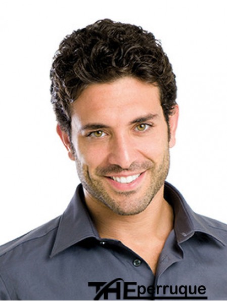 Lace Front Wavy Cropped Brown synthétique perruques courtes pour hommes