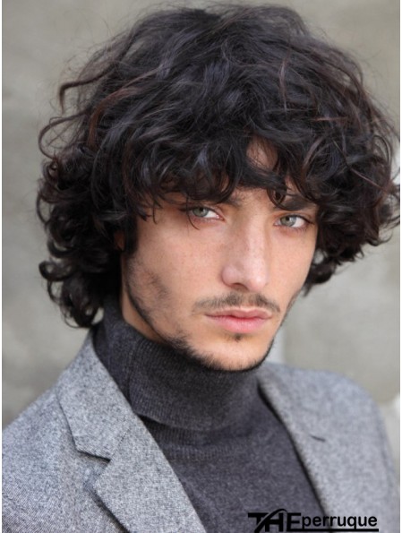 Curly Full Lace Short With Bangs Mens Short Blonde Curly Wig