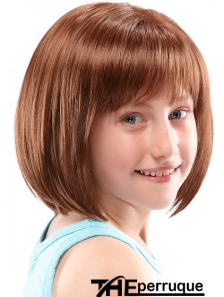 Enfants perruques UK longueur de menton avant en dentelle avec synthétique