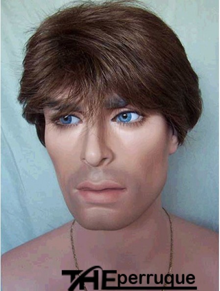 Capless Straight Brown Shory Nice perruque pour homme