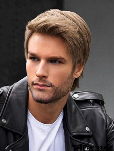 Monofilament 4 pouces droite Brown Boycuts perruque homme