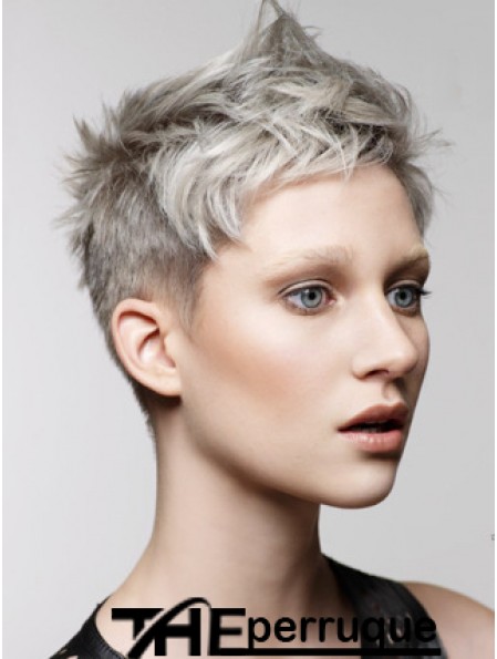 Avant de lacet Boycuts court droit 8 pouces perruques de mode pratiques