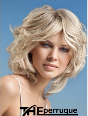 Full Lace Layered Chin Length Wavy 12 pouces Platinum Blonde Cheap Fashion Perruques
