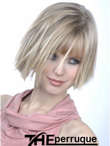Monofilament Bobs menton longueur droite 10 pouces platine platine blonde bonne mode perruques
