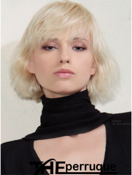 Capless bobs menton longueur ondulée 12  inchplatine platine blonde nouvelle mode perruques