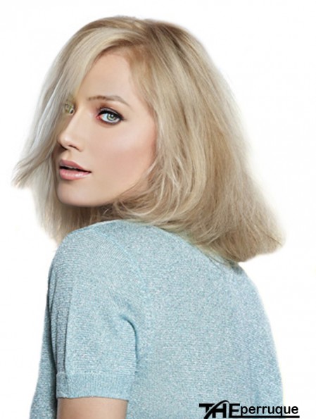 Full Lace Layered Chin Length Wavy 14  inchPlatinum Blonde Fabulous Fashion Perruques